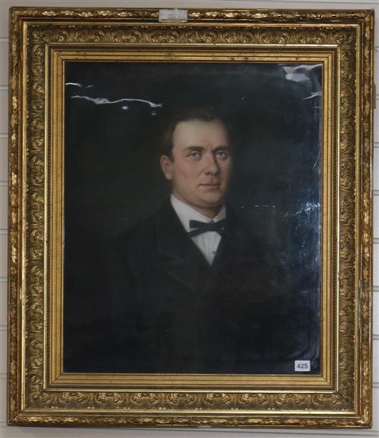 French School late 19th century, pastel on paper, Portrait of a gentleman, 64 x 53cm